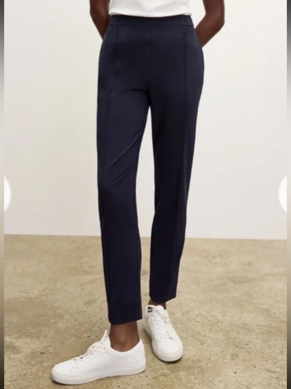 M.M. Lafleur Colby 3.0 Travel Pant Origami Tech Dark Navy Front Seam PullOn Sz 4